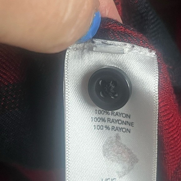 BEACHLUNCHLOUNGE Red and Black Plaid shirt- long and relaxed fit - Picture 5 of 8